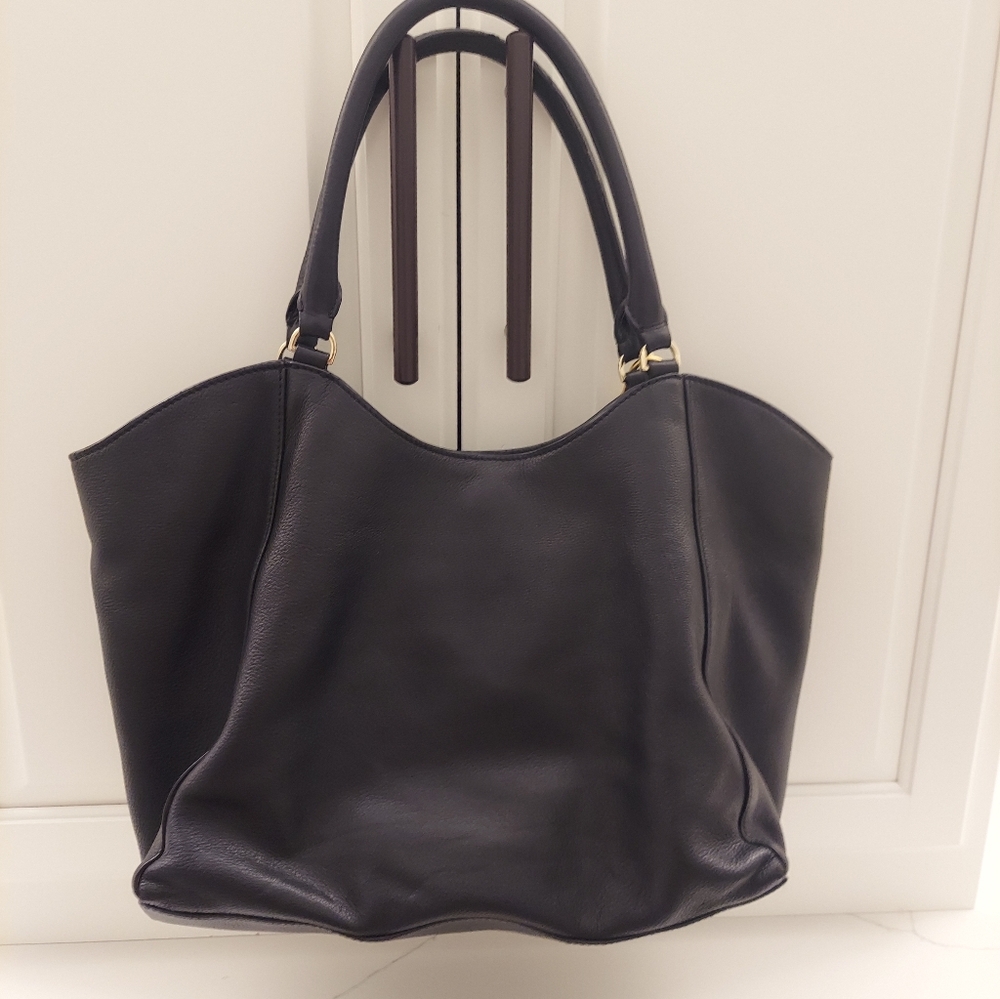 TORY BURCH Black Leather Tote Bag - Picture 3 of 8